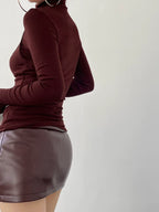 Two-in-One Mock Neck Jersey Shirt