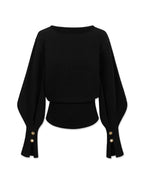 Bell Sleeve Sweatshirt with Cinched Waist