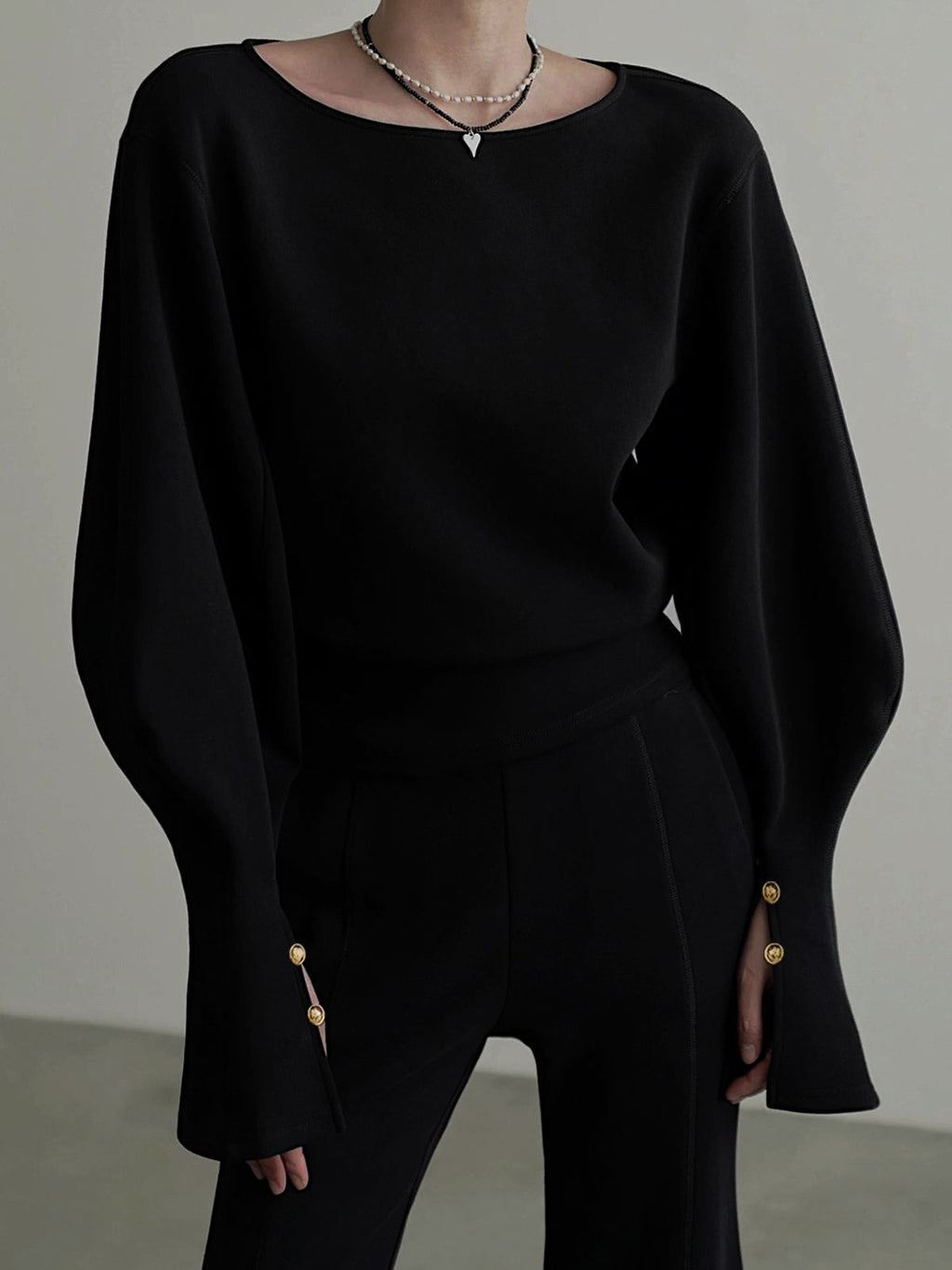 Bell Sleeve Sweatshirt with Cinched Waist