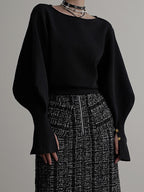 Bell Sleeve Sweatshirt with Cinched Waist
