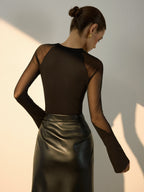 Sheer-Shoulder Slim Fit Jersey T-Shirt