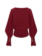 Bell Sleeve Sweatshirt with Cinched Waist