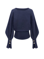 Bell Sleeve Sweatshirt with Cinched Waist