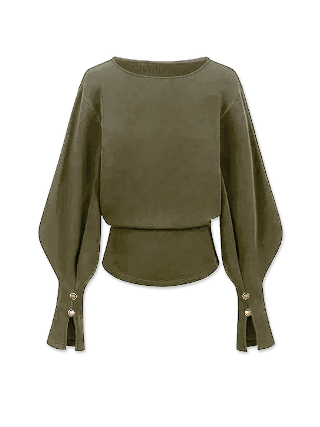 Bell Sleeve Sweatshirt with Cinched Waist