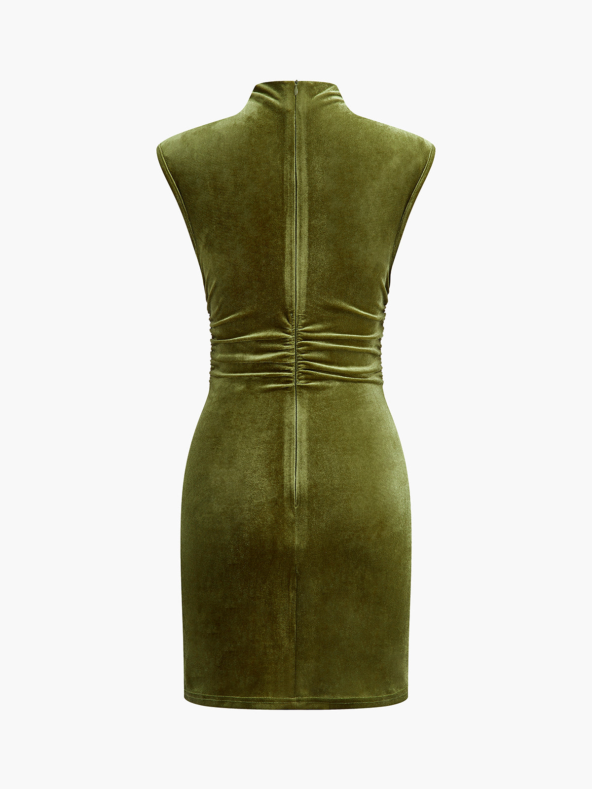 Velvet Sleeveless Dress with Mock Neck Design