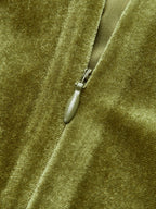 Velvet Sleeveless Dress with Mock Neck Design