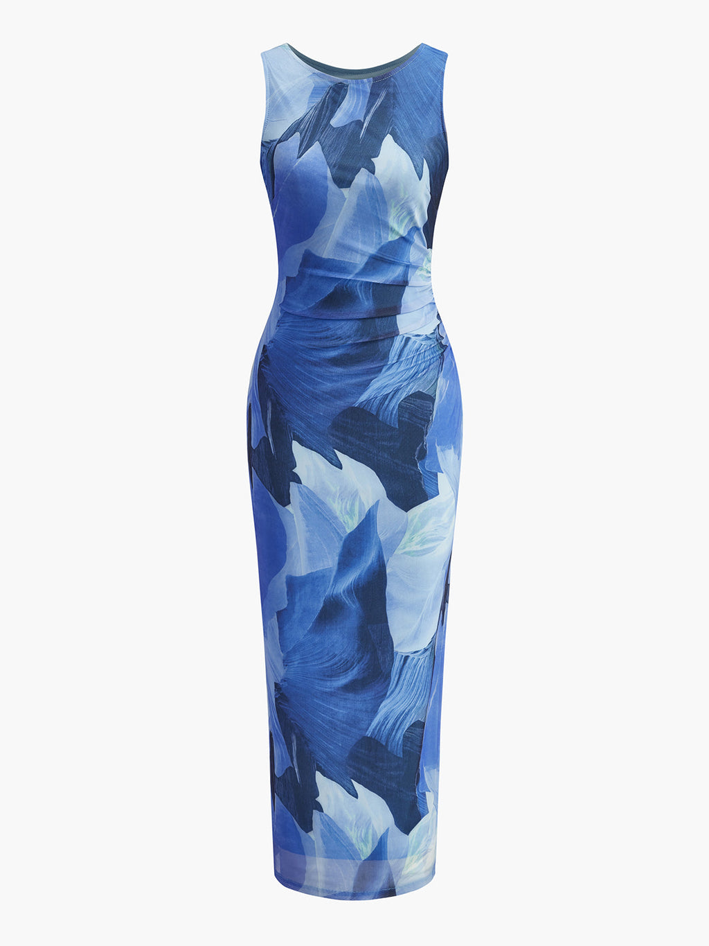 Sleeveless Dress with Elegant Floral Design