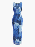 Sleeveless Dress with Elegant Floral Design