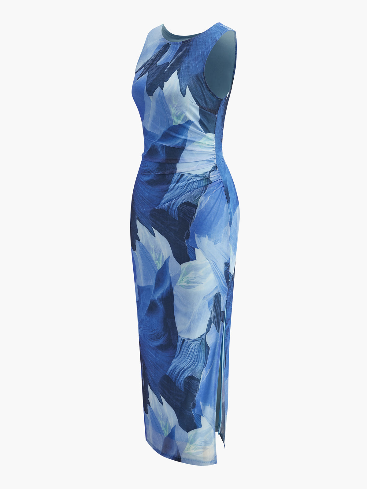 Sleeveless Dress with Elegant Floral Design