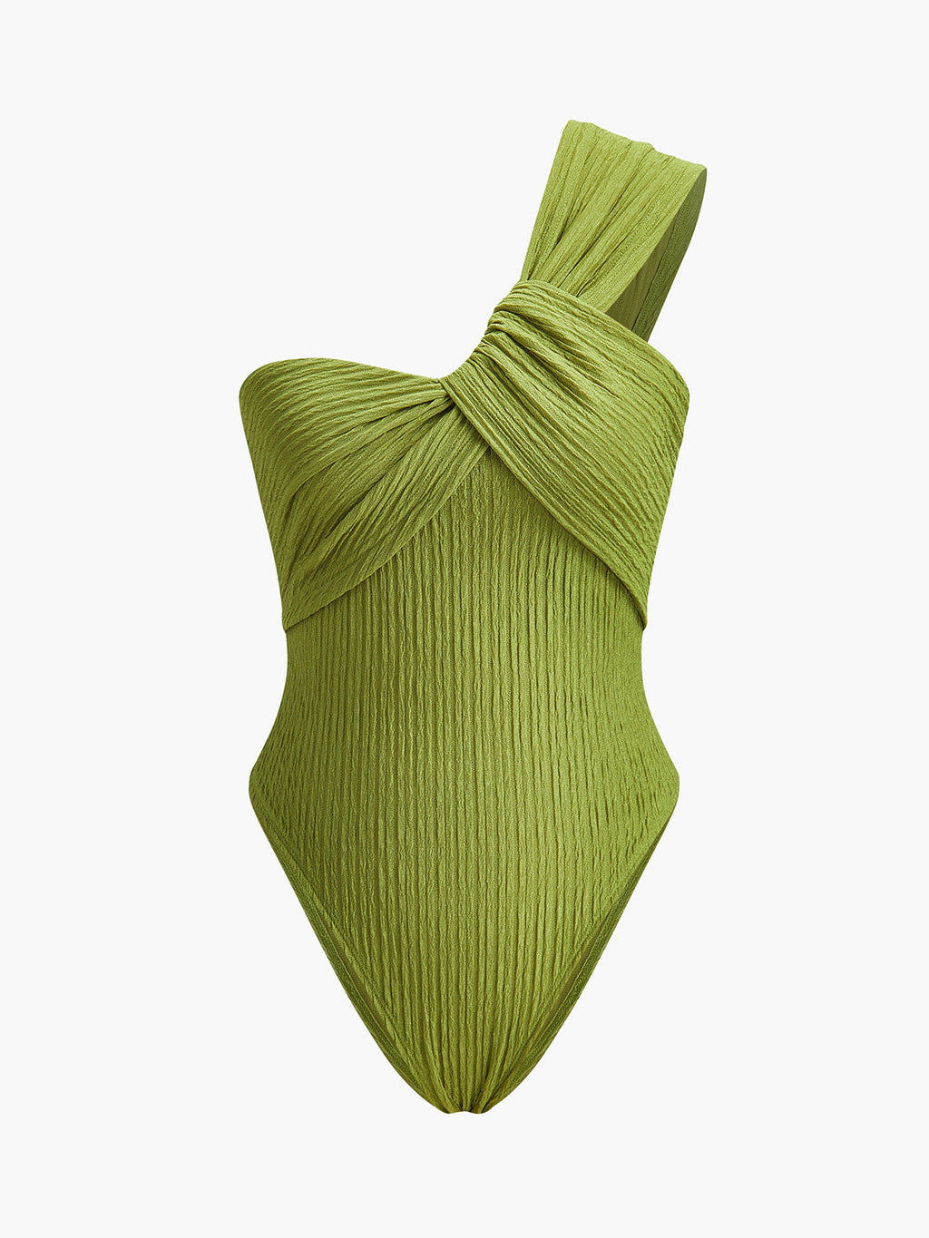 One-Shoulder Bodysuit with Elegant Front Twist Design