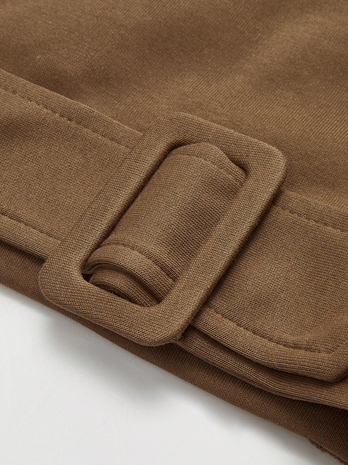Cinched Waist Short-Length Sweatshirt Sweater