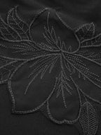 Semi-Sheer Floral Mesh Slim Jersey Top