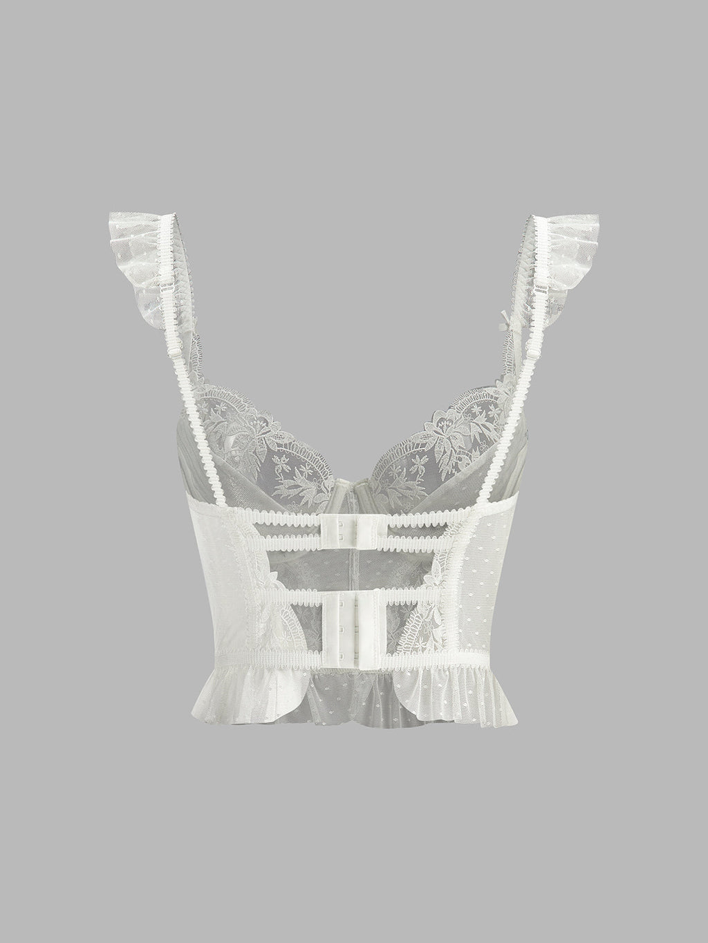 Sheer Lace Mesh Floral Corset Crop Top