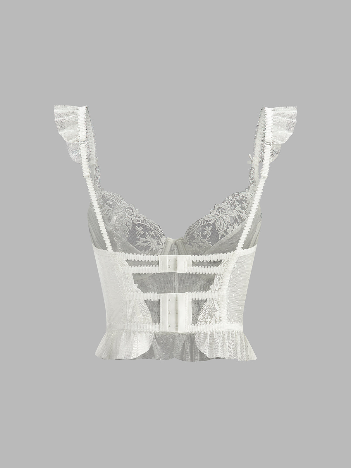 Sheer Lace Mesh Floral Corset Crop Top