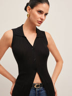 Textured Knit Dress with Button Details