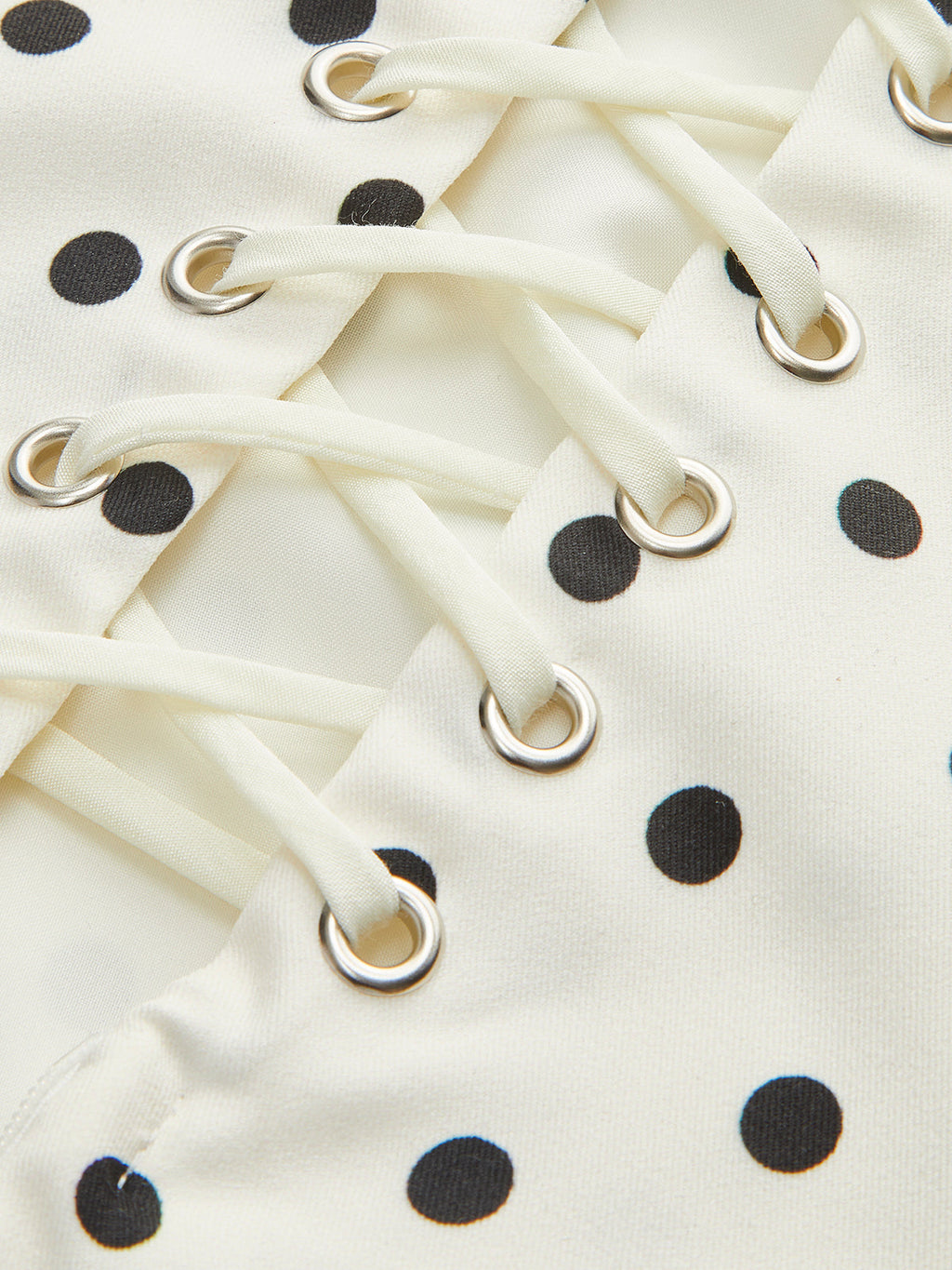 Polka Dot Dress with Lace-Up Back Detail