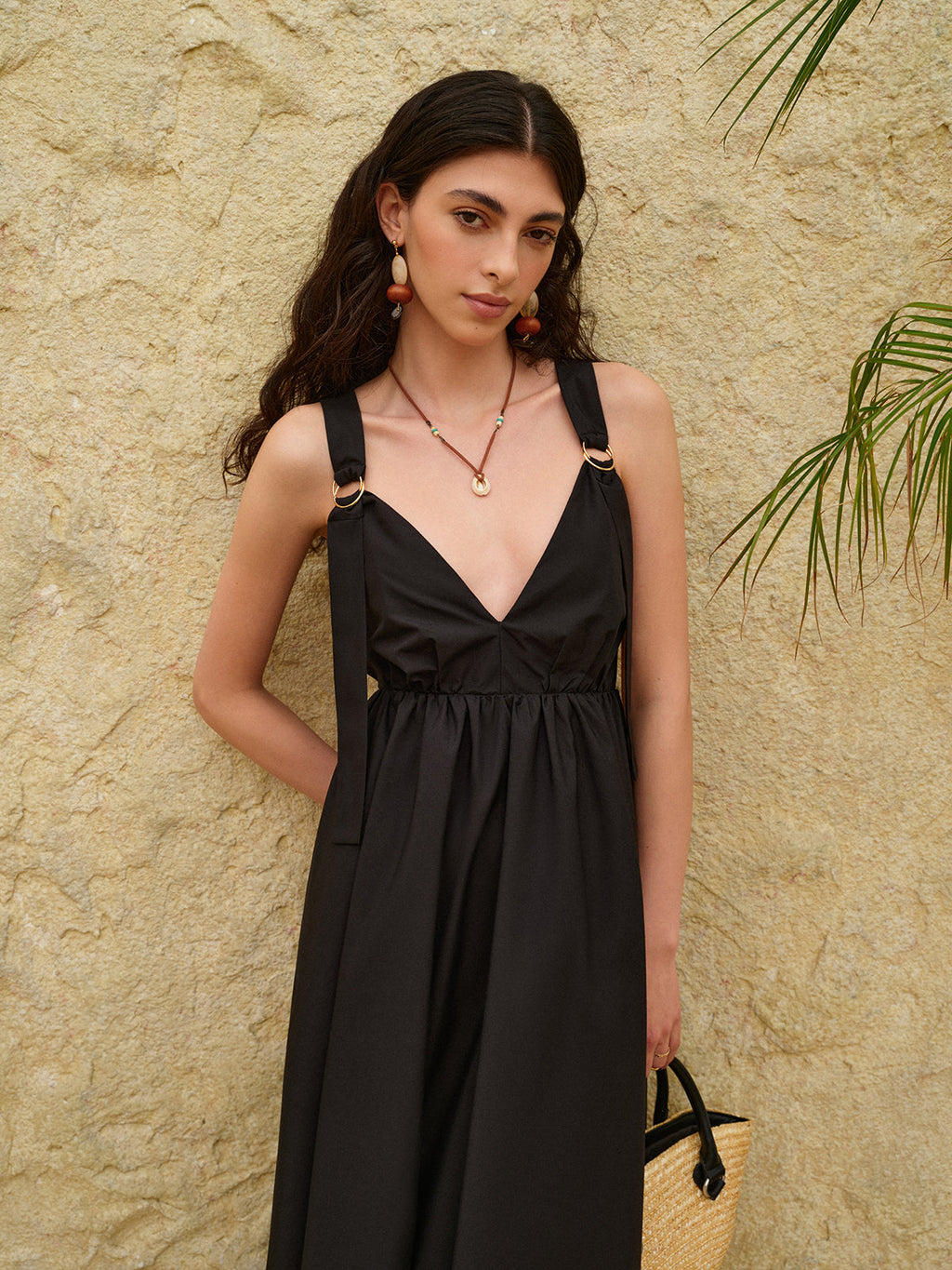 Strappy A-Line Dress with Backless Design