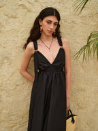 Strappy A-Line Dress with Backless Design