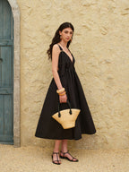Strappy A-Line Dress with Backless Design