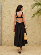Strappy A-Line Dress with Backless Design