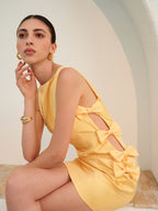 Bow Accent Dress with Side Cutouts