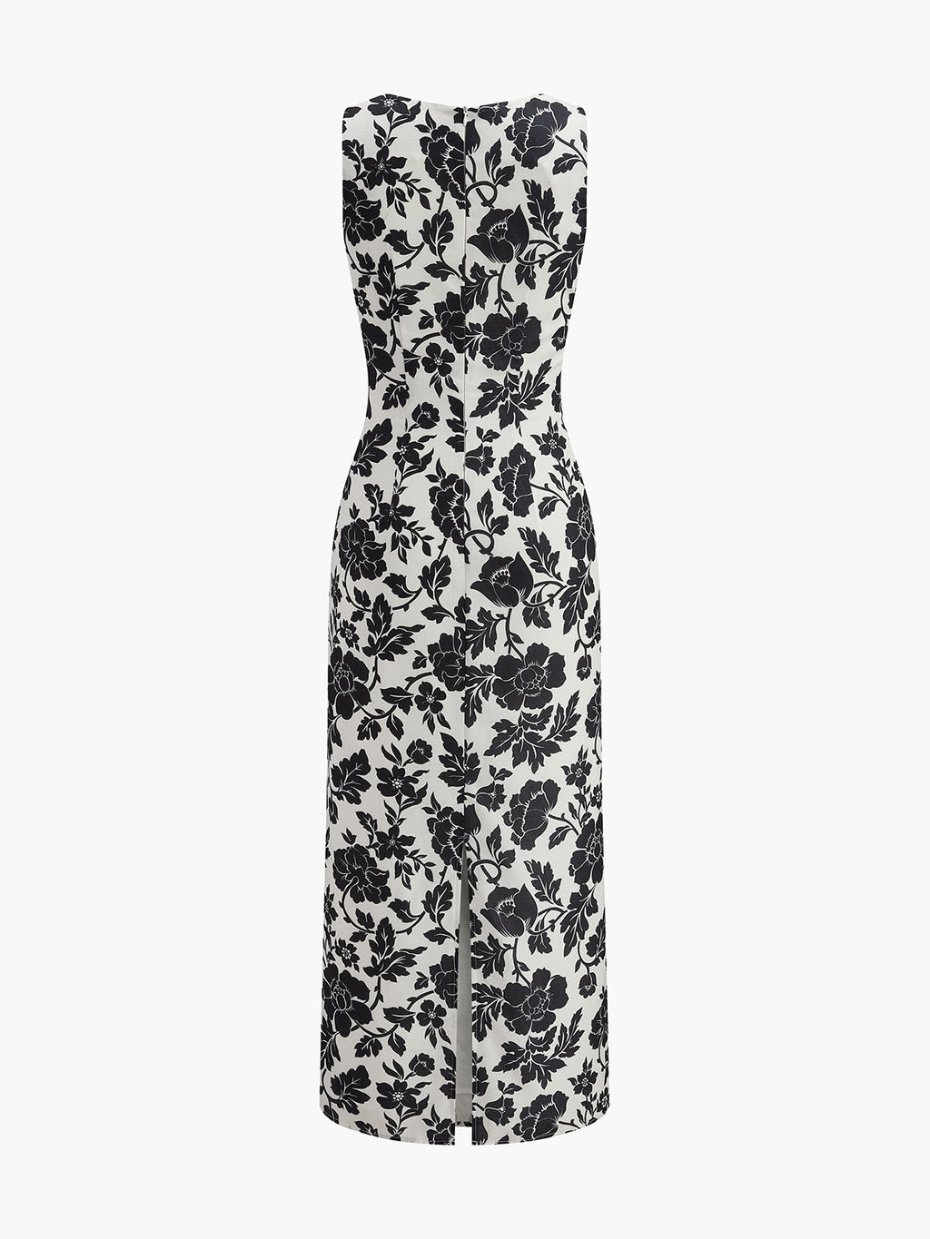 Square Neck Dress with Floral Patterns