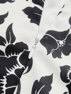 Square Neck Dress with Floral Patterns