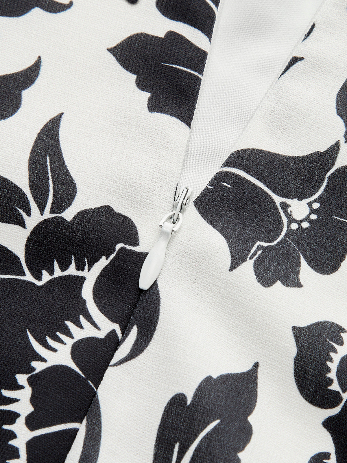Square Neck Dress with Floral Patterns