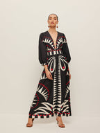 Boho Style V-Neck Dress with Split Design