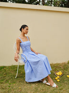Checkerboard Lace-Up Corset Style Dress