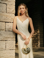 Elegant Satin Slip Dress with Backless Design