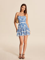 Ripple Strapless Dress with Tiered Scalloped Hem