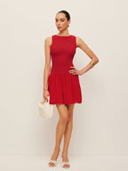 Sleeveless Chiffon Dress with Elegant Knit Details