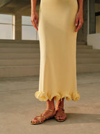 Off-Shoulder Ruffle Knit Dress
