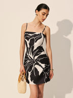 Chic Cami Dress with Abstract Floral Design
