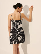 Chic Cami Dress with Abstract Floral Design