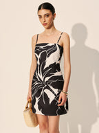 Chic Cami Dress with Abstract Floral Design