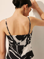 Chic Cami Dress with Abstract Floral Design