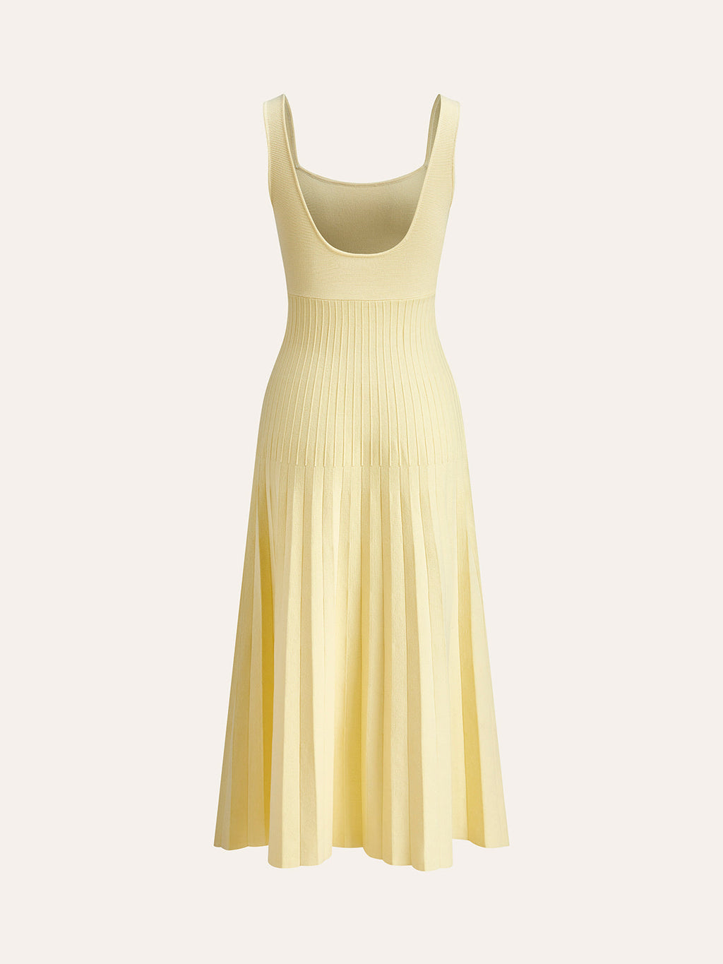 Ribbed Knit Dress with Square Neckline