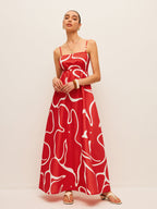 Patterned Dress with Tie Detail at the Back