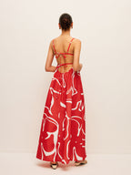 Back-Tie Detail Print Dress