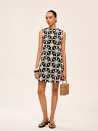 Cotton Sleeveless Dress with Detailed Embroidery