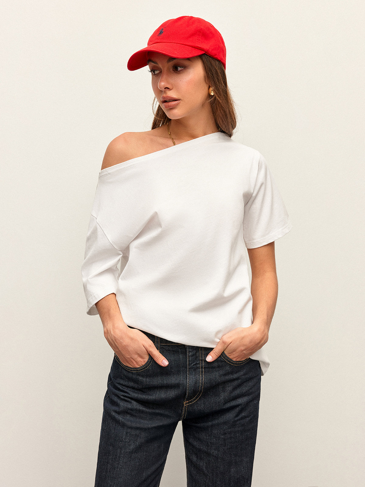 Cotton Off-Shoulder Top for Relaxed Style