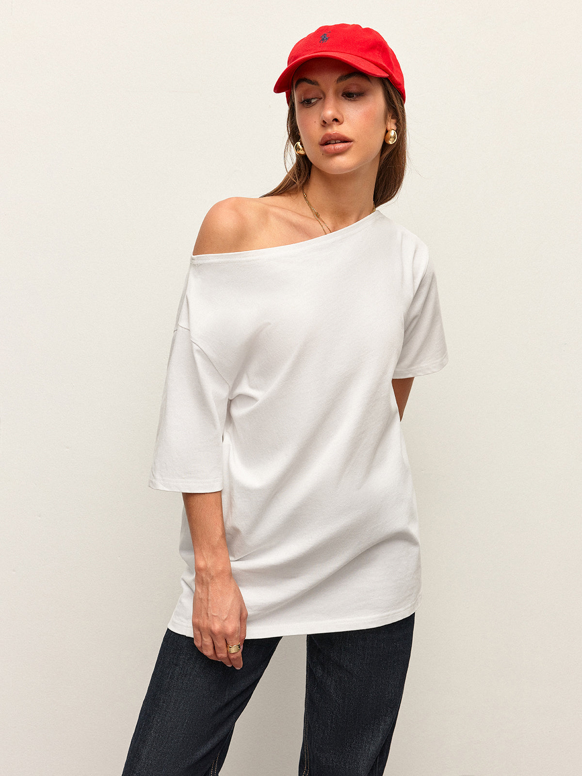 Cotton Off-Shoulder Top for Relaxed Style