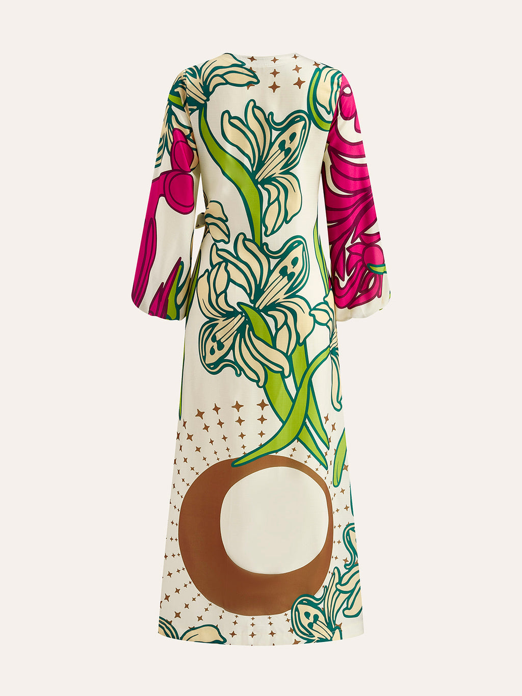 Floral Wrap Dress Featuring Adjustable Tie Waist
