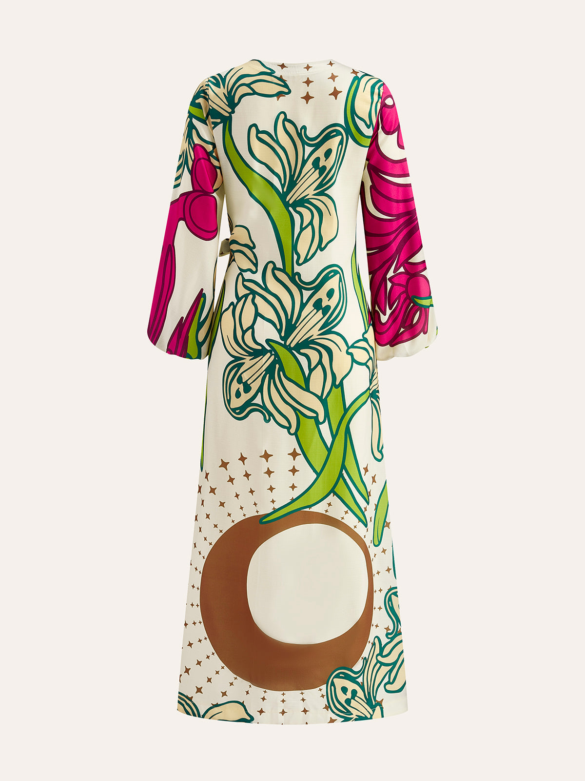 Floral Wrap Dress Featuring Adjustable Tie Waist