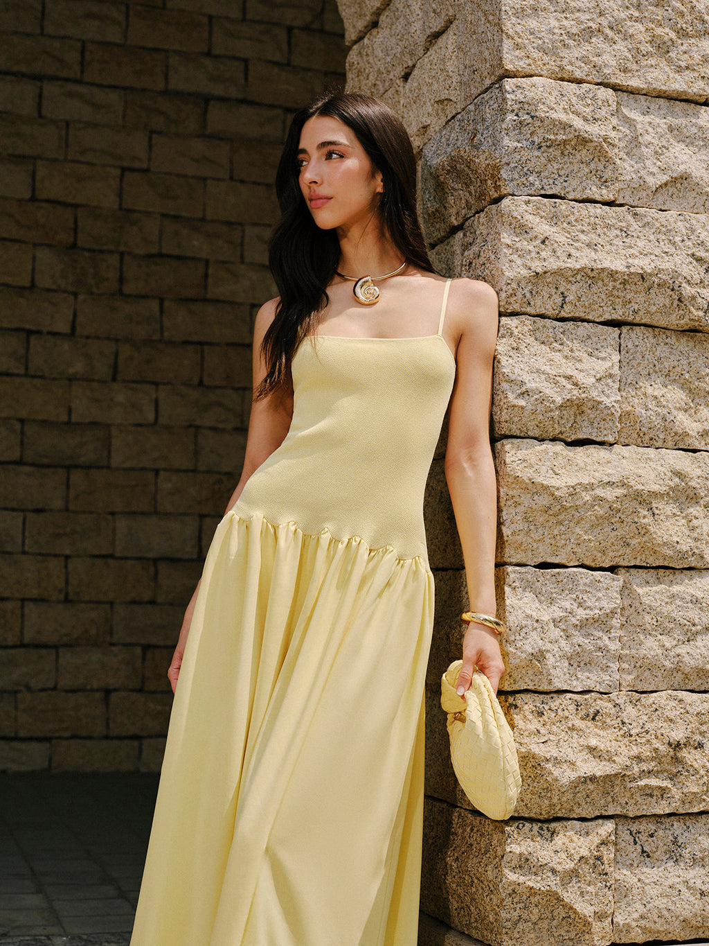 Cami Sweater Dress with Pleated Hem Detail