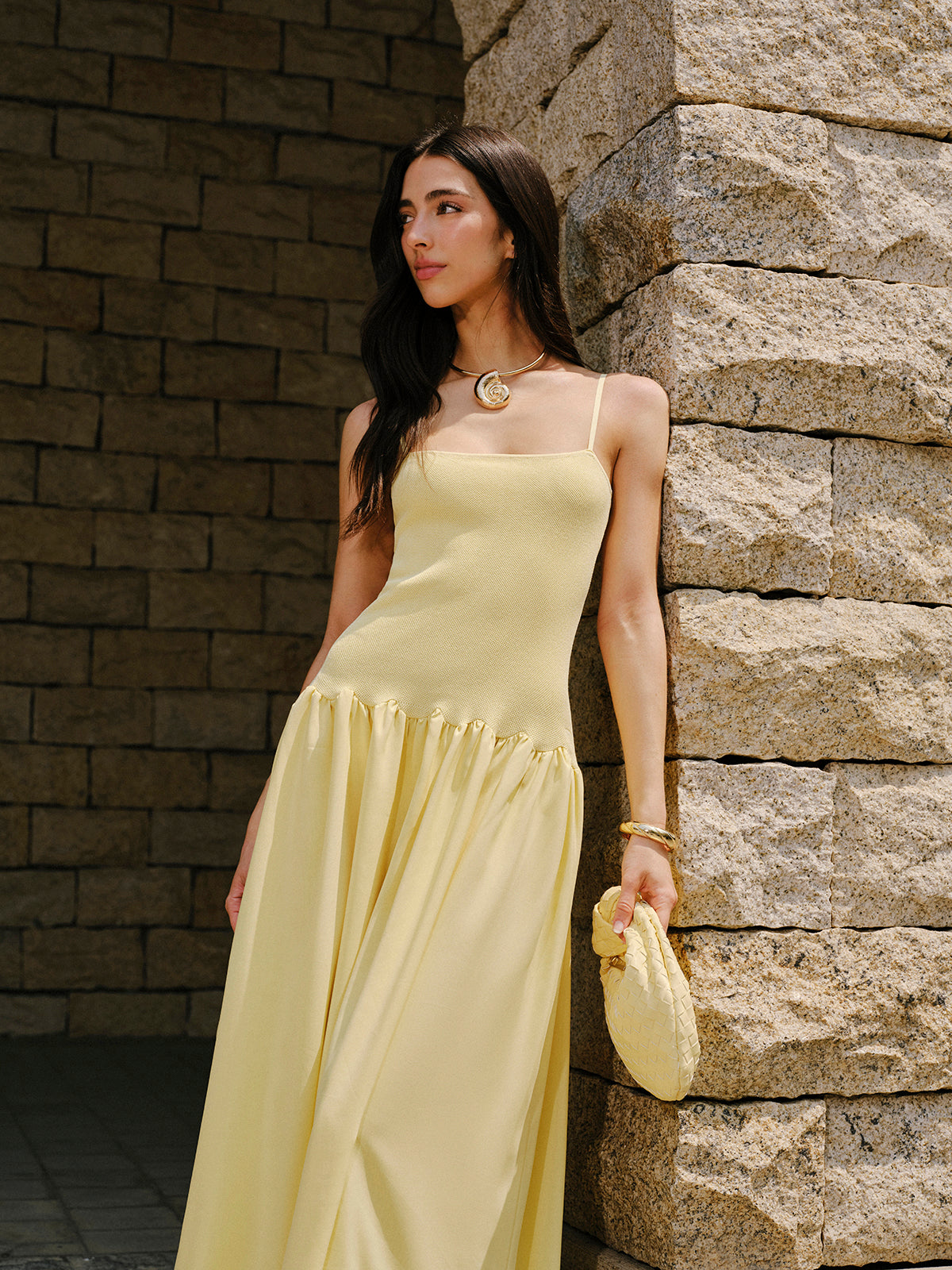Cami Sweater Dress with Pleated Hem Detail