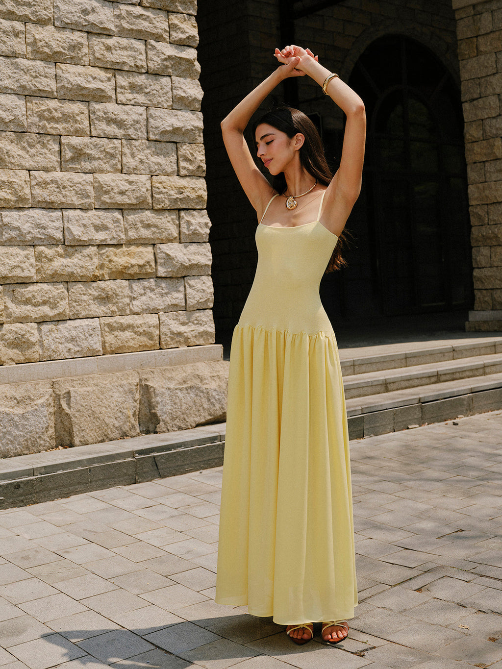 Cami Sweater Dress with Pleated Hem Detail