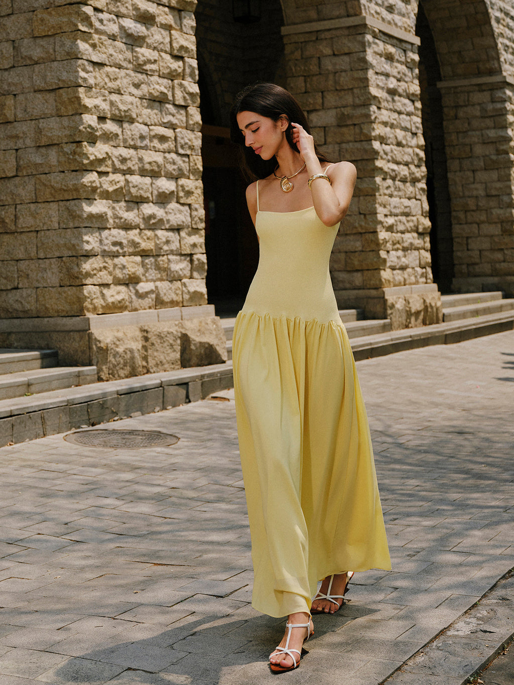 Cami Sweater Dress with Pleated Hem Detail